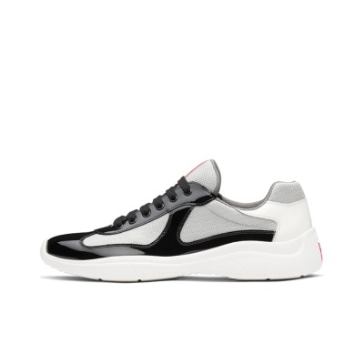 Prada America's Cup Anti-slip wear-resistant low-top sports shoes casual shoes for men black and white