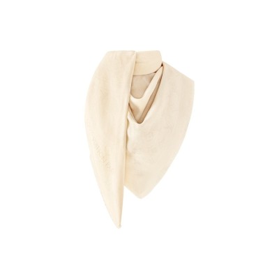 LOUIS VUITTON Logo Design Wool Shawl Women's Beige
