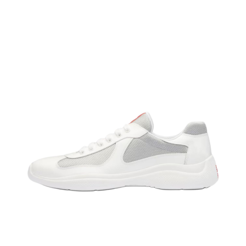Prada America's Cup Patent leather low-top sneakers for men silver