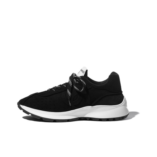 CHANEL suede sheepskin leather sports lace-up shock-absorbing, non-slip, wear-resistant and breathable low-top casual shoes for women black