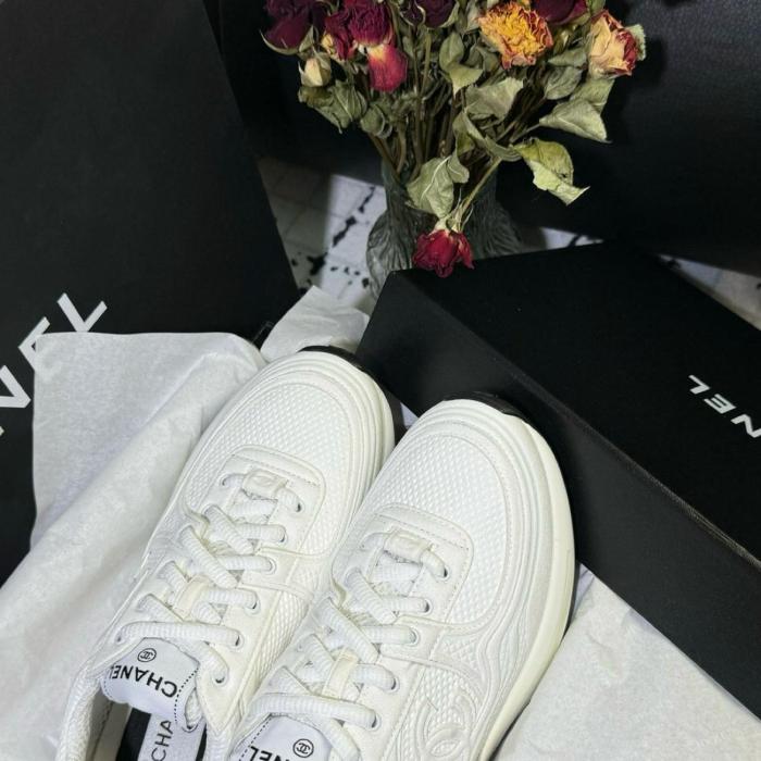 CHANEL 24S Leather Fashion Comfort Low Top Lifestyle Shoes White