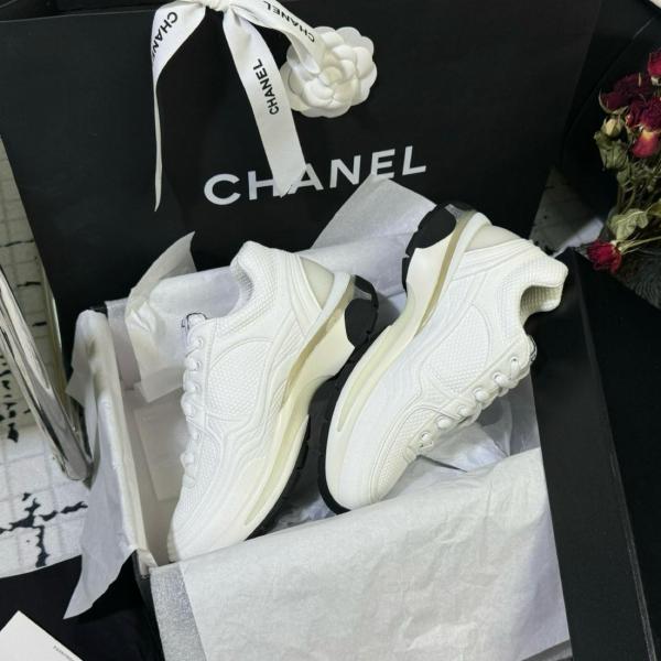 CHANEL 24S Leather Fashion Comfort Low Top Lifestyle Shoes White
