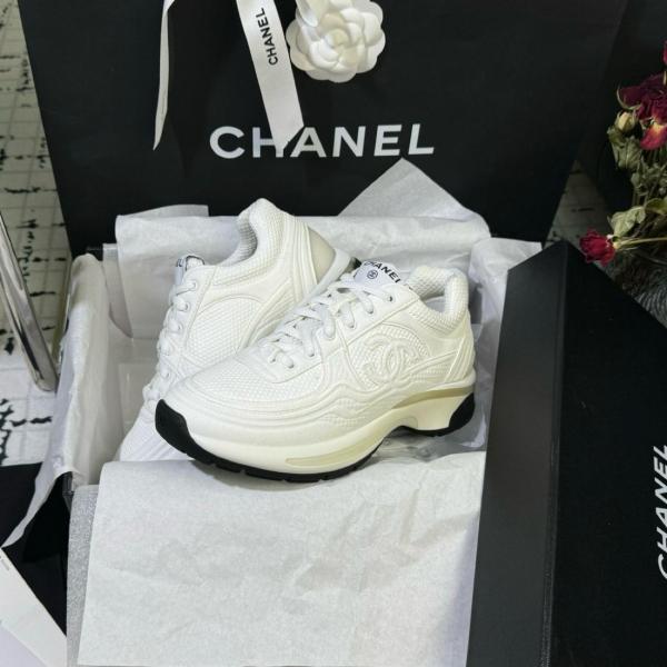CHANEL 24S Leather Fashion Comfort Low Top Lifestyle Shoes White