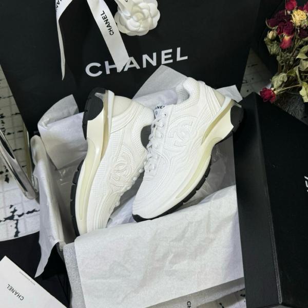 CHANEL 24S Leather Fashion Comfort Low Top Lifestyle Shoes White