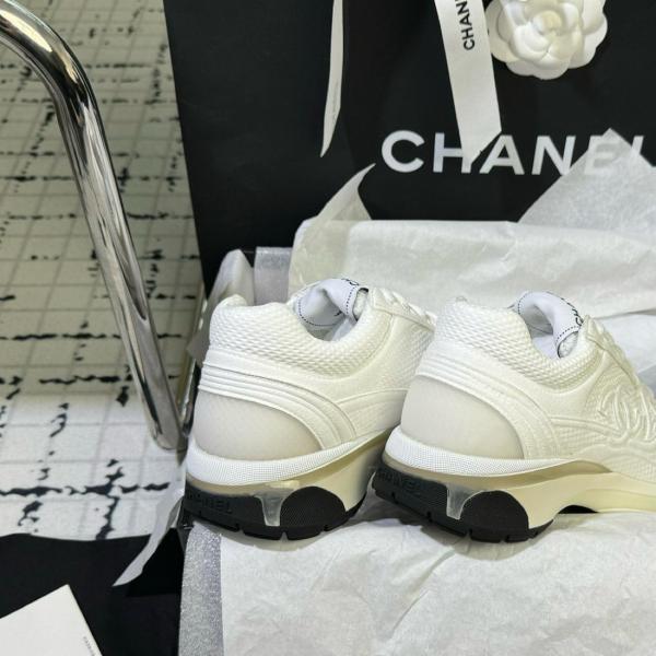 CHANEL 24S Leather Fashion Comfort Low Top Lifestyle Shoes White