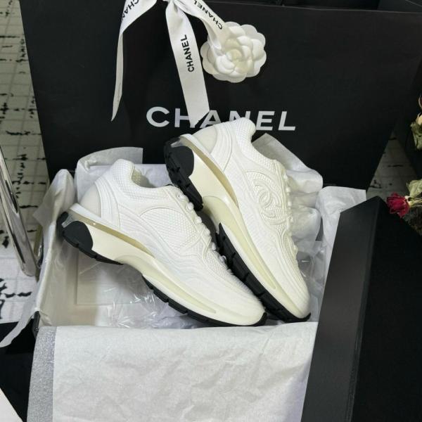 CHANEL 24S Leather Fashion Comfort Low Top Lifestyle Shoes White