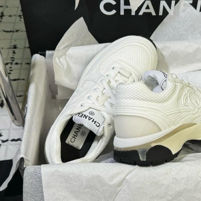 CHANEL 24S Leather Fashion Comfort Low Top Lifestyle Shoes White