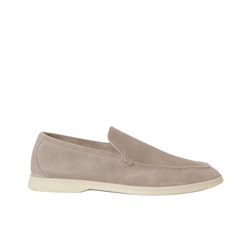 Loro Piana Round Toe Slip-On Sneakers Grey