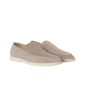 Loro Piana Round Toe Slip-On Sneakers Grey