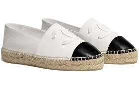 CHANEL Espadrilles Women's White Black
