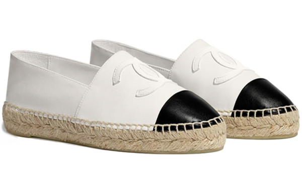 CHANEL Espadrilles Women's White Black