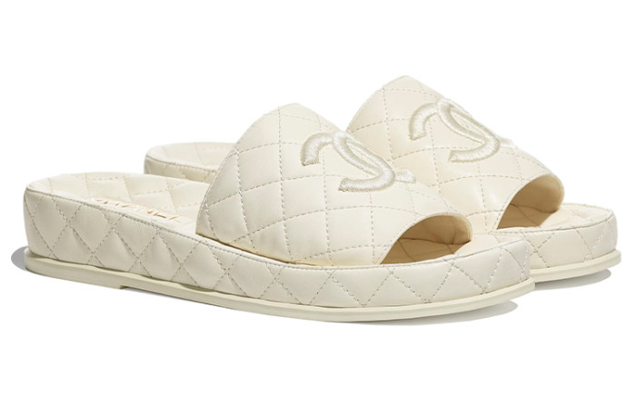 CHANEL Slide Slippers Women's Ivory