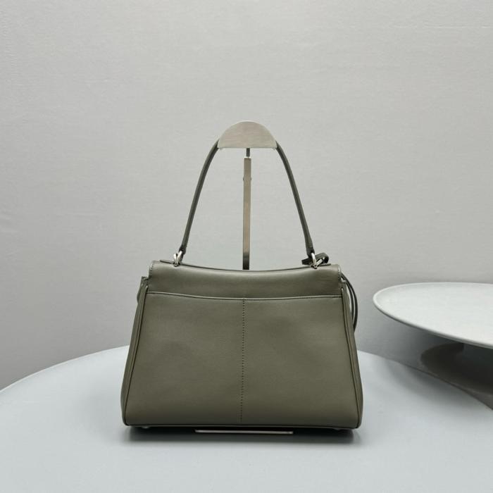 Balenciaga Rodeo Smooth Calf Leather One Shoulder Handbag Trumpets Women's Dark Khaki 7897792AA4U3503 size 26.9*9.9*20 cm