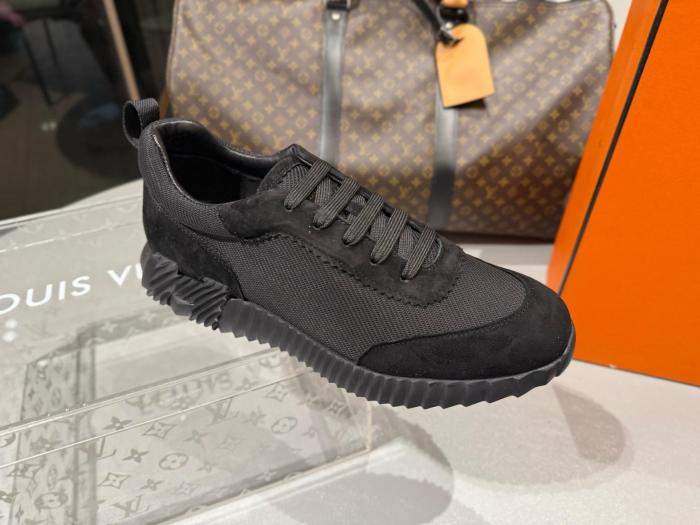 HERMES Bouncing Low Top Casual Shoes Men's Black