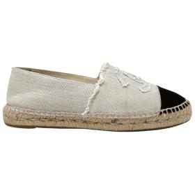 CHANEL Espadrilles Women's White Black