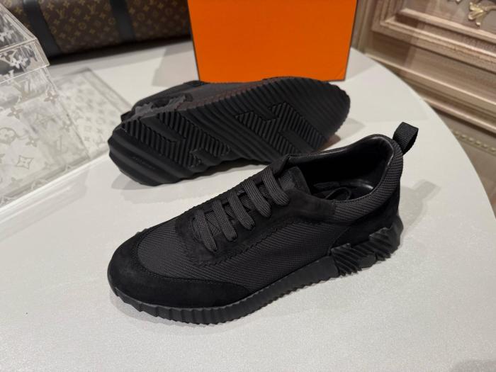 HERMES Bouncing Low Top Casual Shoes Men's Black