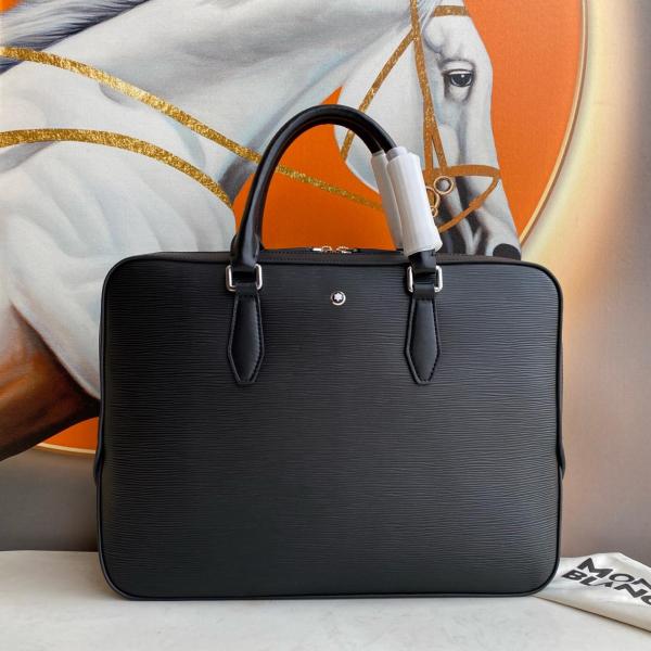 MONTBLANC Meisterstuck Cow Leather Handbags Briefcases Men's Black 130912 size 40*5*29 cm