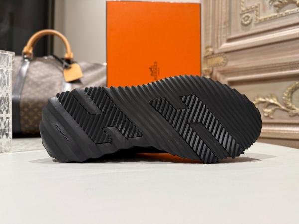 HERMES Bouncing Low Top Casual Shoes Men's Black