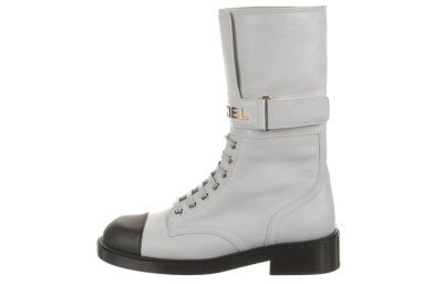 CHANEL Ankle Boots Women's Gray