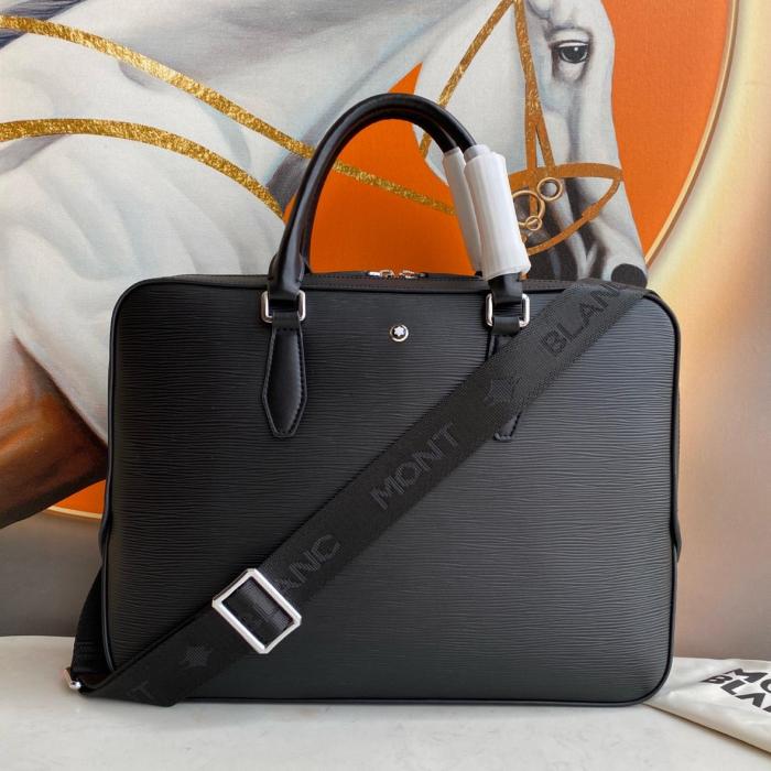 MONTBLANC Meisterstuck Cow Leather Handbags Briefcases Men's Black 130912 size 40*5*29 cm
