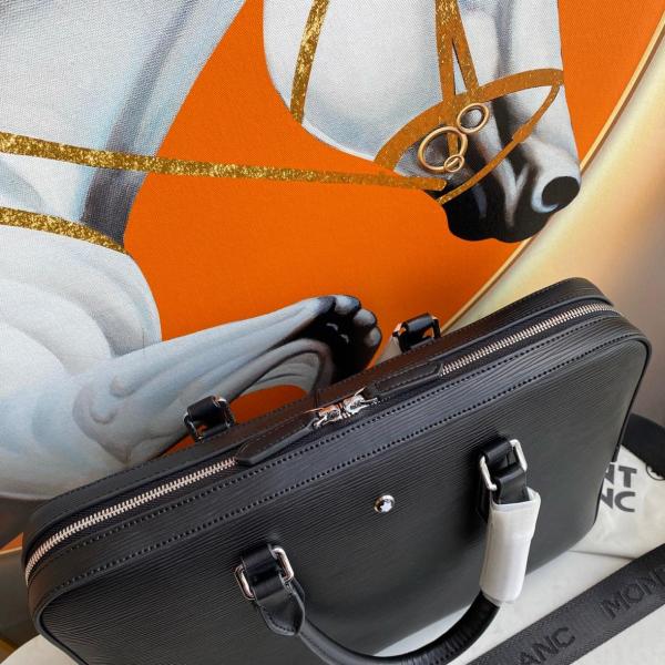 MONTBLANC Meisterstuck Cow Leather Handbags Briefcases Men's Black 130912 size 40*5*29 cm