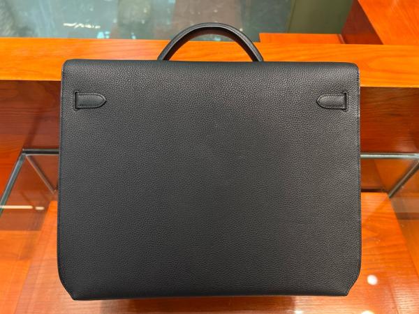 HERMES Kelly Depeches Togo Calfskin Handbag Men's 3Y Velvet H078395CK3Y size 36.6*29*5 cm