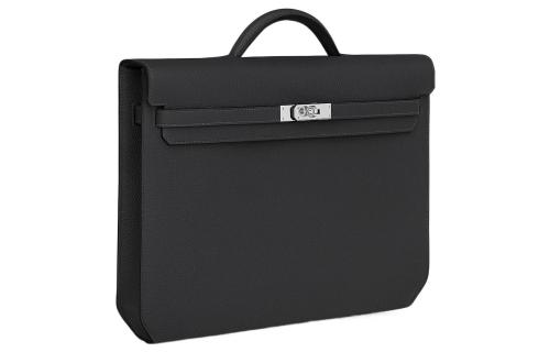 HERMES Kelly Depeches Togo Calfskin Handbag Men's 3Y Velvet H078395CK3Y size 36.6*29*5 cm