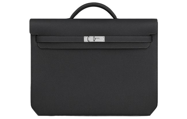 HERMES Kelly Depeches Togo Calfskin Handbag Men's 3Y Velvet H078395CK3Y size 36.6*29*5 cm