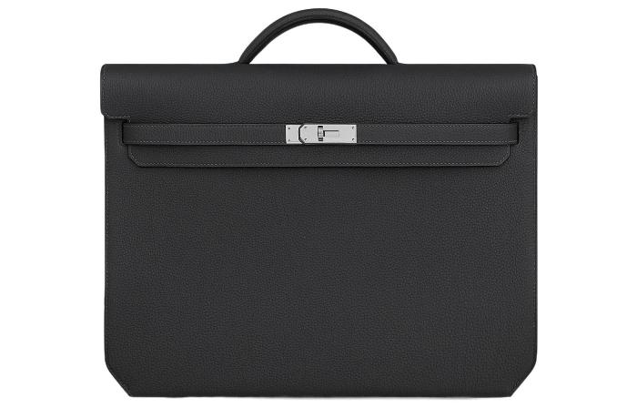 HERMES Kelly Depeches Togo Calfskin Handbag Men's 3Y Velvet H078395CK3Y size 36.6*29*5 cm