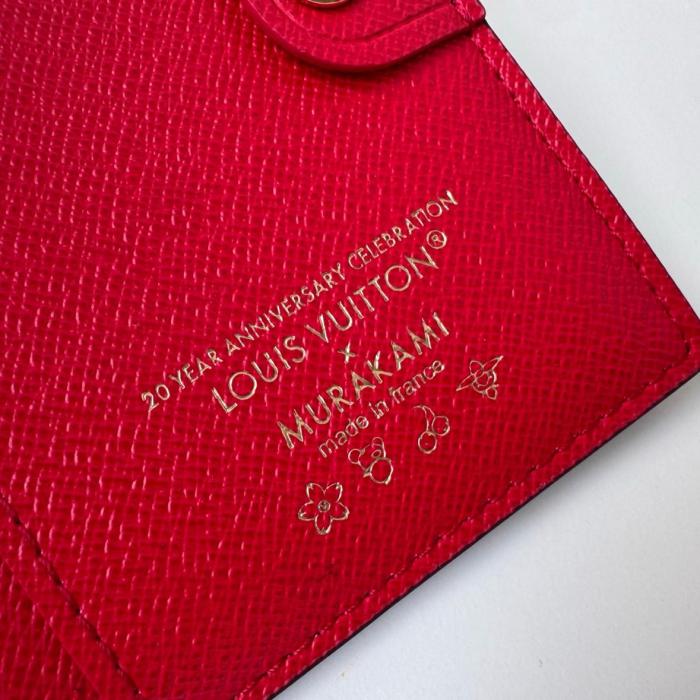 LOUIS VUITTON x Takashi Murakami Lisa Cherry Series Printed Pattern Monogram Coated Canvas Wallet Card Holder Women's Brown M13420 size 11.5*1.5*9cm