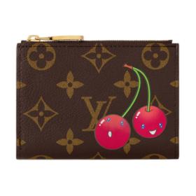 LOUIS VUITTON x Takashi Murakami Lisa Cherry Series Printed Pattern Monogram Coated Canvas Wallet Card Holder Women's Brown M13420 size 11.5*1.5*9cm