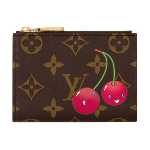 LOUIS VUITTON x Takashi Murakami Lisa Cherry Series Printed Pattern Monogram Coated Canvas Wallet Card Holder Women's Brown M13420 size 11.5*1.5*9cm