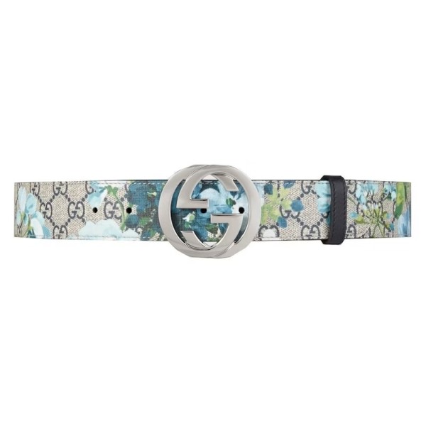 Gucci Blooms Belt GG Supreme Monogram Beige/Blue