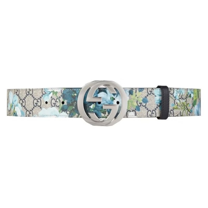 Gucci Blooms Belt GG Supreme Monogram Beige/Blue