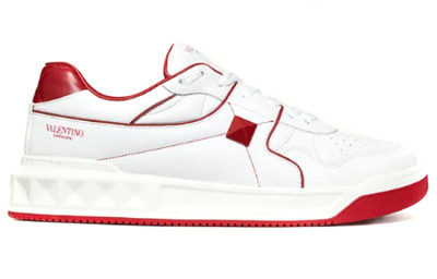 Valentino One Stud Low 'White Red'