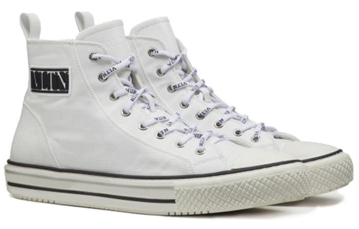 Valentino Giggies High Top Stylish Skateboarding Shoes Men's White Vintage Version