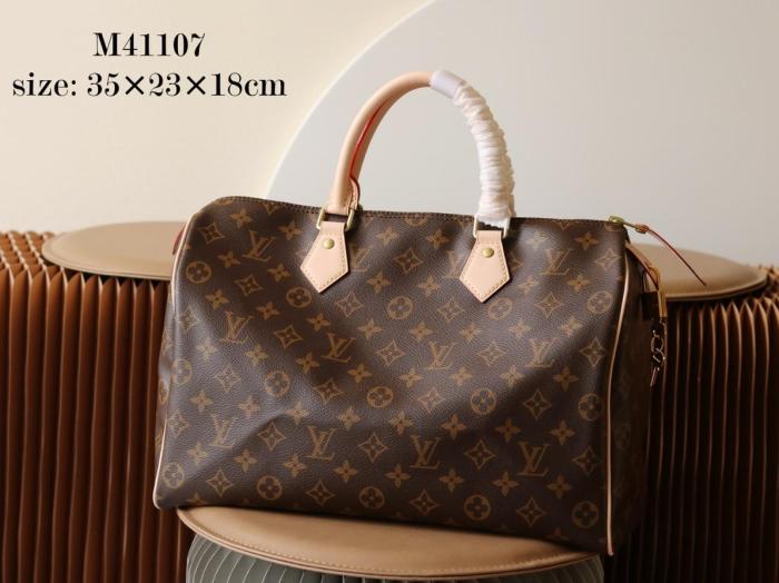 LOUIS VUITTON Speedy Canvas With Leather Pillow Bag Handbag 35 Women's Brown M41107 size 35*18*23 cm