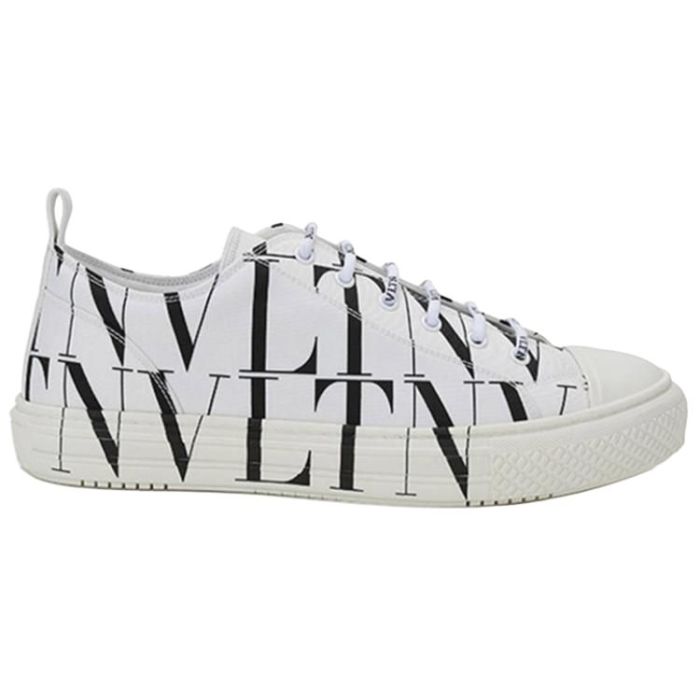 Valentino VLTN Low Top Stylish Skateboarding Shoes Men's White Black Multicolor