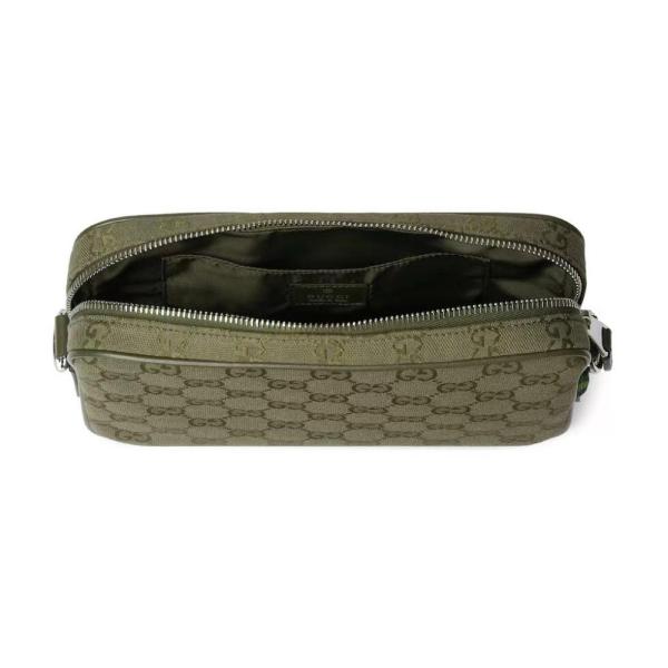 GUCCI Canvas Crossbody Handbag Trumpets Men's Forest Green 834802-FAEOK-3242 size 23.5*5*15 cm