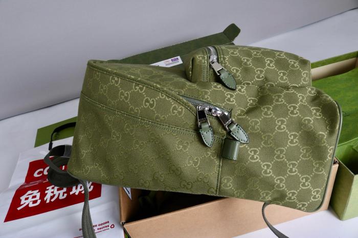 GUCCI Canvas Backpack Medium Size Men's Forest Green 834464-FAEOM-3244 size 35*20*40 cm