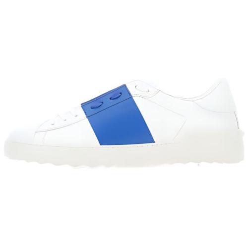 Valentino Open Low Top Stylish Skateboarding Shoes Men's White Blue