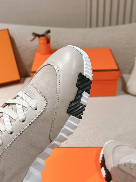 HERMES Bouncing Low Top Casual Shoes 4cm Men's Taupe