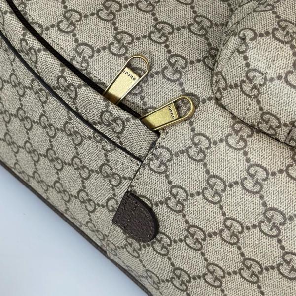 GUCCI Ophidia Coated Fabric Backpack Medium Size Men's Beige & Dark Brown 834466-FAEOJ-9747 size 36.5*18*41 cm