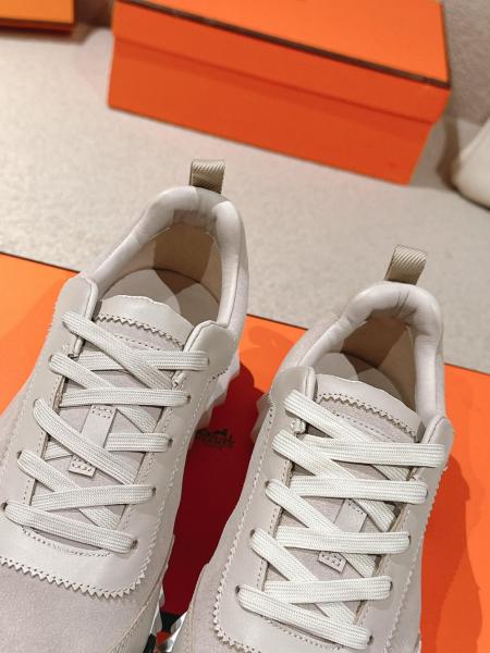 HERMES Bouncing Low Top Casual Shoes 4cm Men's Taupe