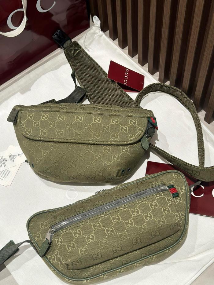 GUCCI Canvas Crossbody Bag, Shoulder Bag Tubas Men's Forest Green 834462-FAEOL-3243 size 34*10*15 cm