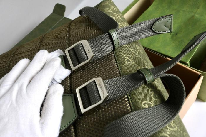 GUCCI Canvas Backpack Medium Size Men's Forest Green 834464-FAEOM-3244 size 35*20*40 cm