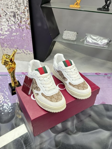 GUCCI Re Web Sneaker 'GG Canvas White Beige'