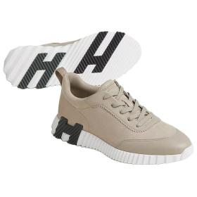 HERMES Bouncing Low Top Casual Shoes 4cm Men's Taupe
