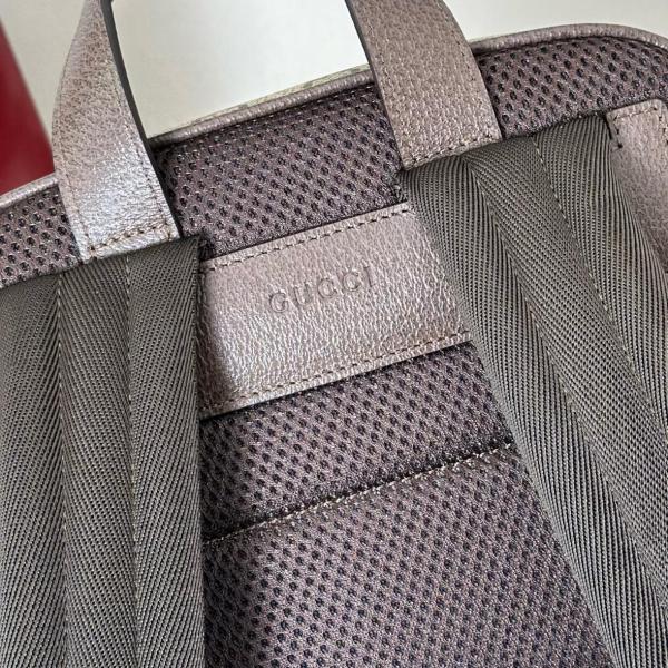 GUCCI Ophidia Coated Fabric Backpack Medium Size Men's Beige & Dark Brown 834466-FAEOJ-9747 size 36.5*18*41 cm