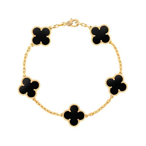 Van Cleef & Arpels 18K Gold Bracelets Women's Black 